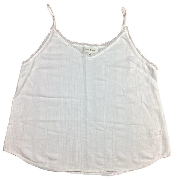 cloth & stone Tops - Cloth & Stone Spaghetti Strap Linen Top White